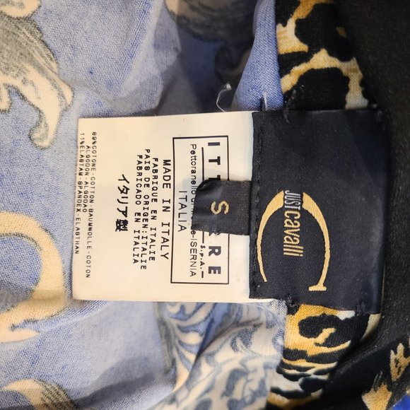 Stunning Just Cavalli Blue Baroque Print  Stretch Mini Dress - Size Small - Picture 15 of 16